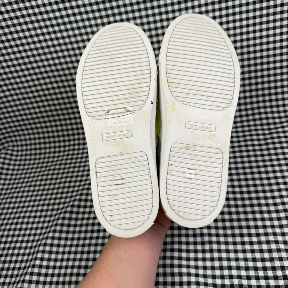Tory Burch Sport Mr Grumpy Tennis Ball Slip On Sneakers Neon Yellow Womens 5.5